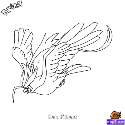 Free printable Mega Pidgeot Coloring Page - Free Printable Pokemon Coloring Sheets coloring page